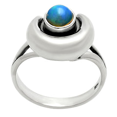 Crescent Moon Ethiopian Opal 925 Sterling Silver Ring Jewelry