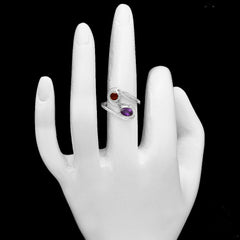 African Amethyst & Mandarin Citrine 925 Sterling Silver Ring