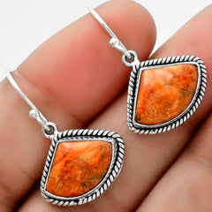 Natural Red Sponge Coral 925 Sterling Silver Pendant Earrings Jewelry Set DGT01001