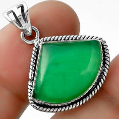 Natural Green Onyx 925 Sterling Silver Pendant Earrings Jewelry Set DGT01004