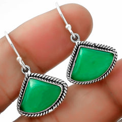 Natural Green Onyx 925 Sterling Silver Pendant Earrings Jewelry Set DGT01004