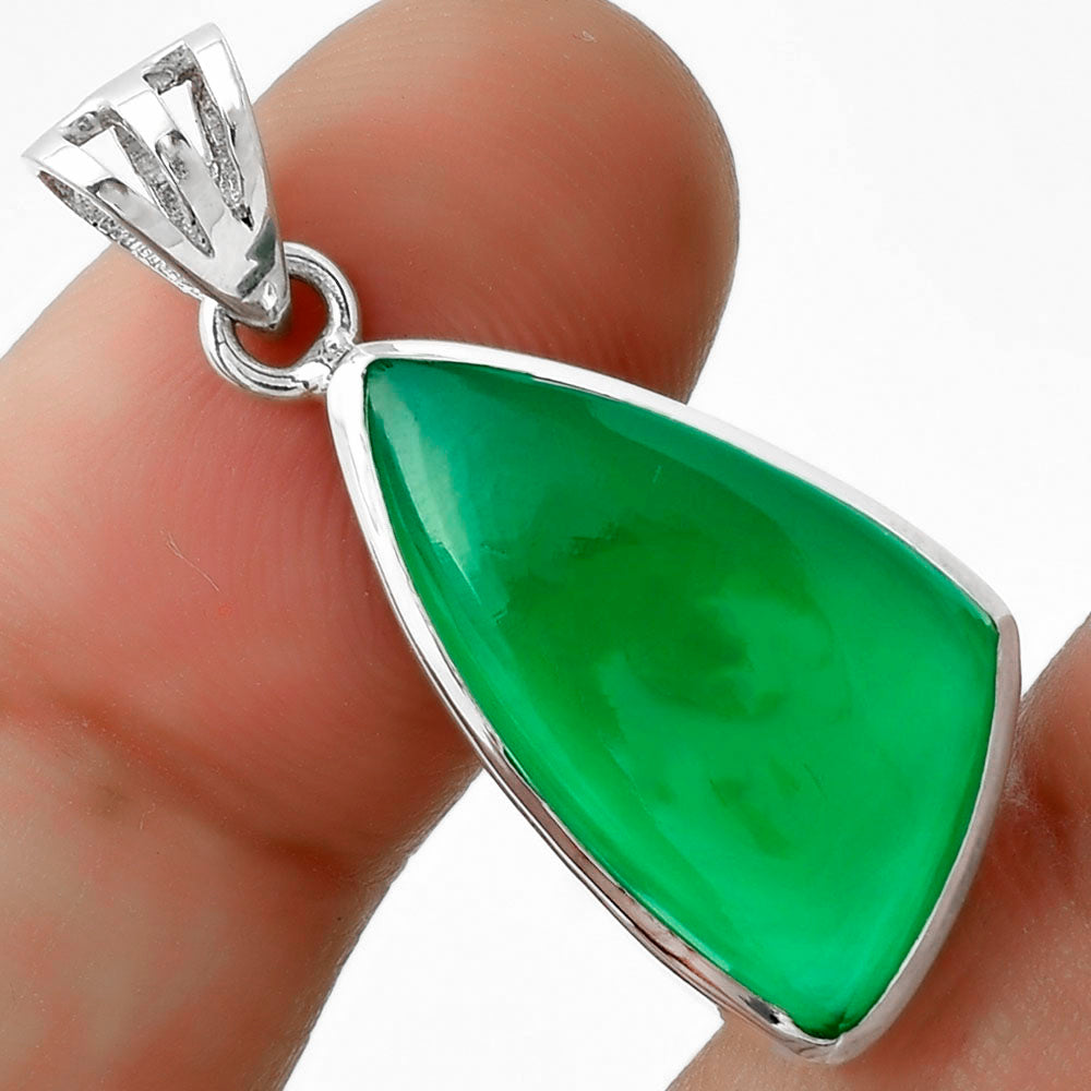 Natural Green Onyx 925 Sterling Silver Pendant Earrings Jewelry Set DGT01015