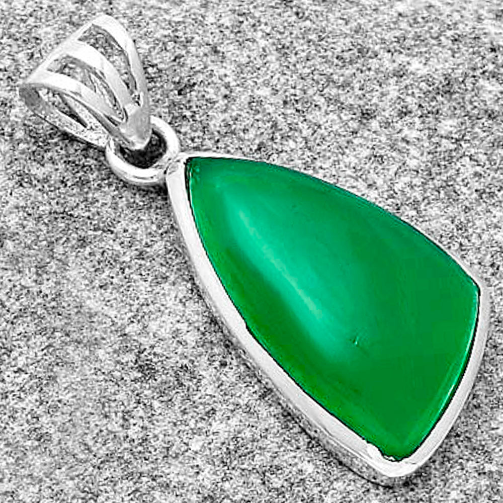 Natural Green Onyx 925 Sterling Silver Pendant Earrings Jewelry Set DGT01015