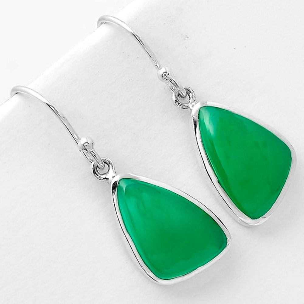 Natural Green Onyx 925 Sterling Silver Pendant Earrings Jewelry Set DGT01015