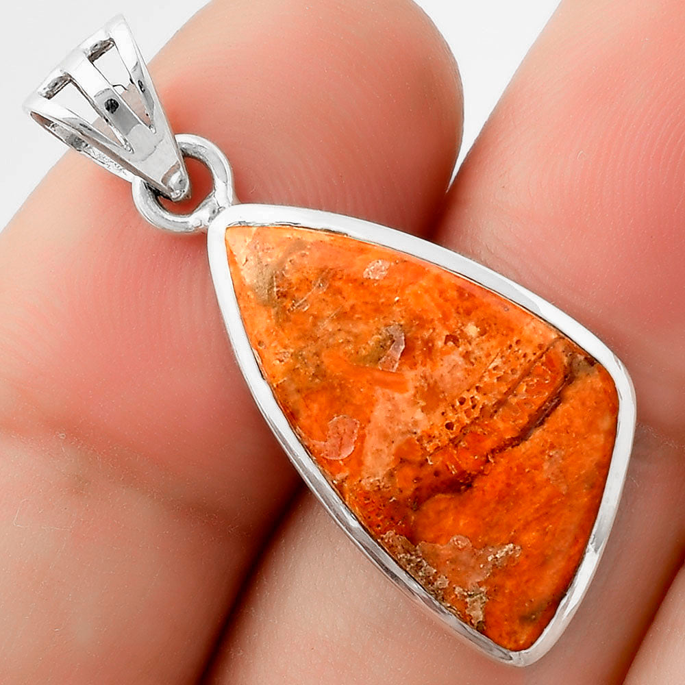 Natural Red Sponge Coral 925 Sterling Silver Pendant Earrings Jewelry Set DGT01030