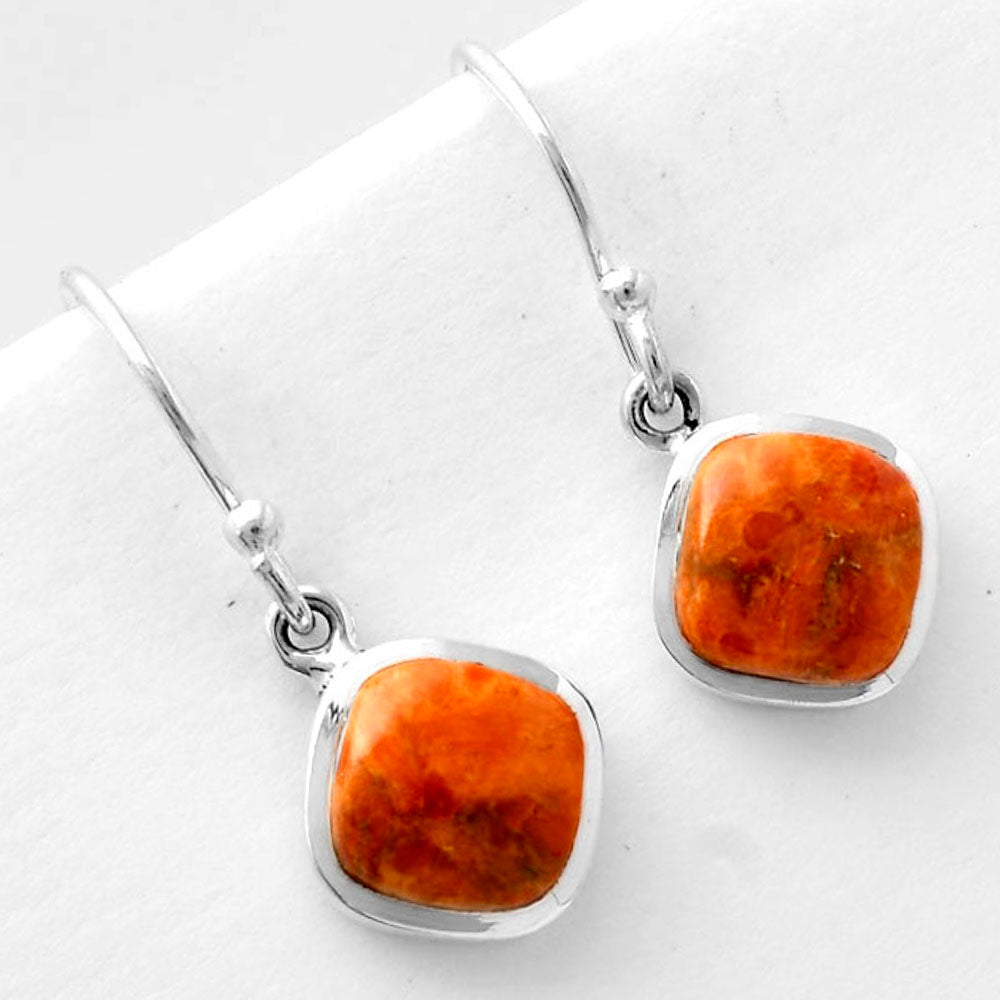 Natural Red Sponge Coral 925 Sterling Silver Pendant Earrings Jewelry Set DGT01031