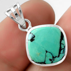 Lucky Charm Tibetan Turquoise 925 Silver Pendant Earrings Jewelry Set DGT01032