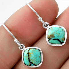 Lucky Charm Tibetan Turquoise 925 Silver Pendant Earrings Jewelry Set DGT01032