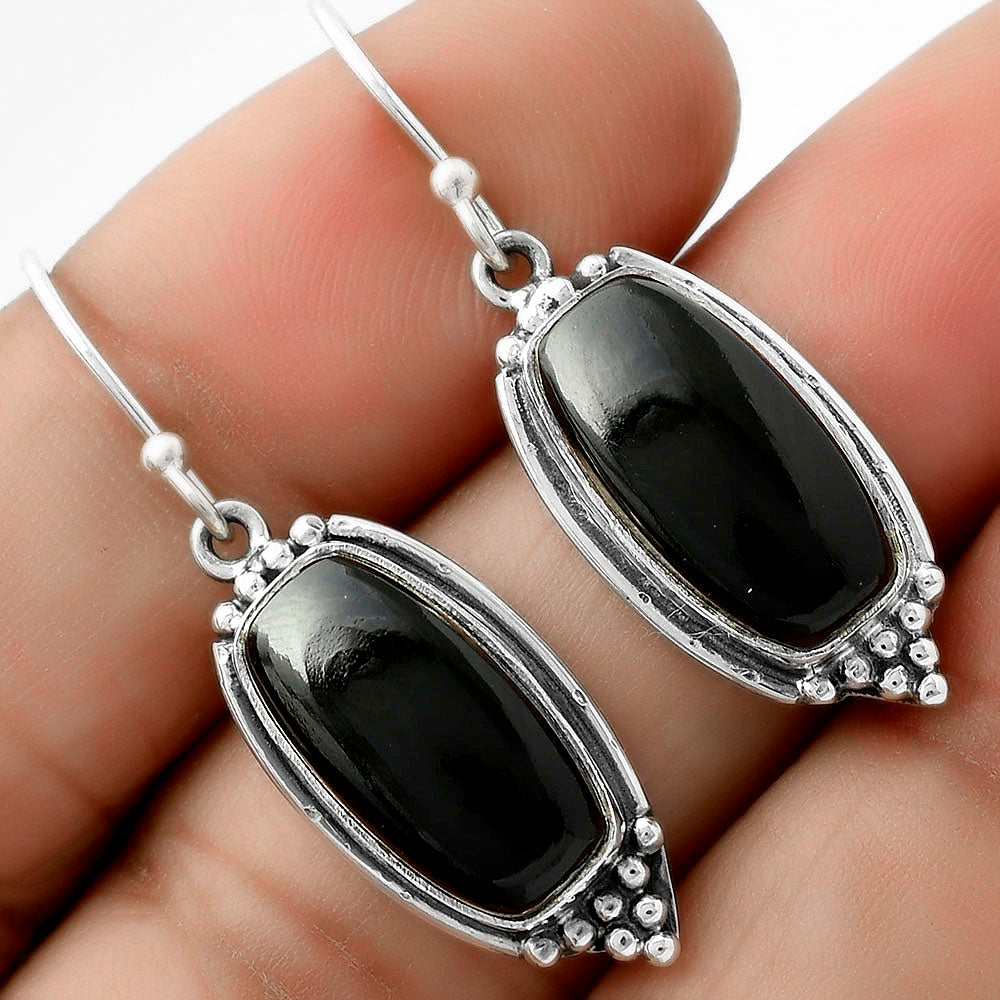 Black Onyx - Brazil 925 Sterling Silver Pendant Earrings Jewelry Set