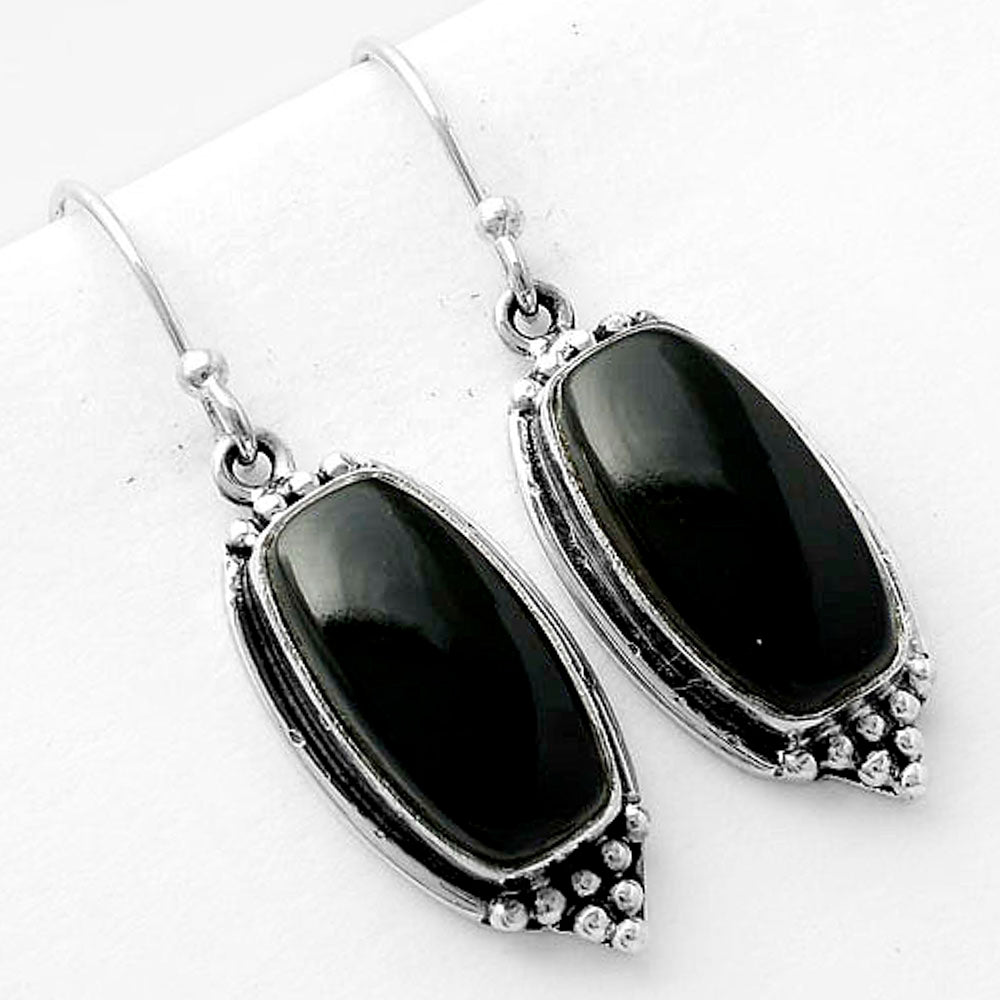 Black Onyx - Brazil 925 Sterling Silver Pendant Earrings Jewelry Set