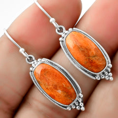 Natural Red Sponge Coral 925 Sterling Silver Pendant Earrings Jewelry Set DGT01041