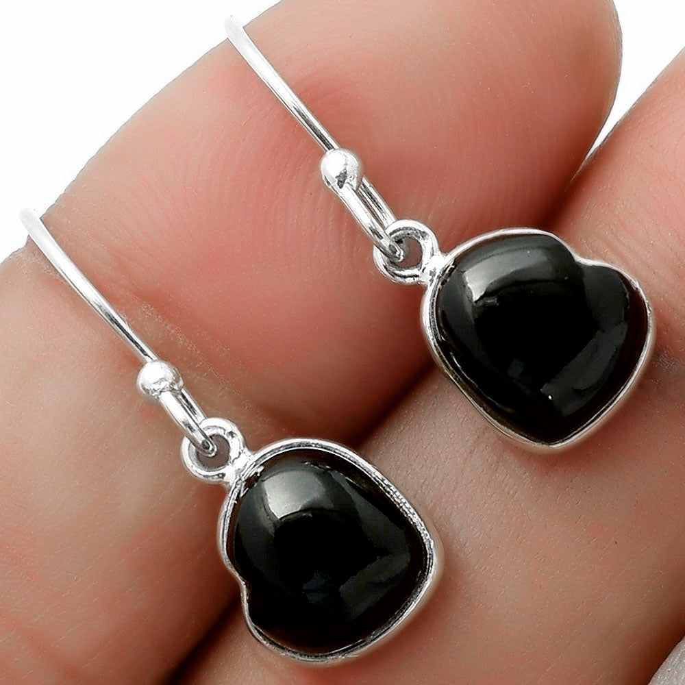 Heart Black Onyx Brazil 925 Sterling Silver Pendant Earrings Jewelry Set DGT01042