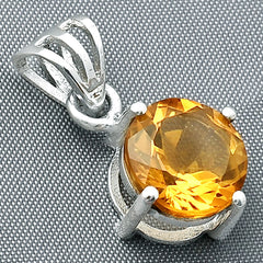 Natural Citrine 925 Sterling Silver Pendant Earrings Jewelry Set DGT01052_E