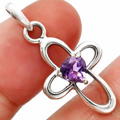 Heart - Amethyst 925 Sterling Silver Pendant Earrings Jewelry Set DGT01054_C