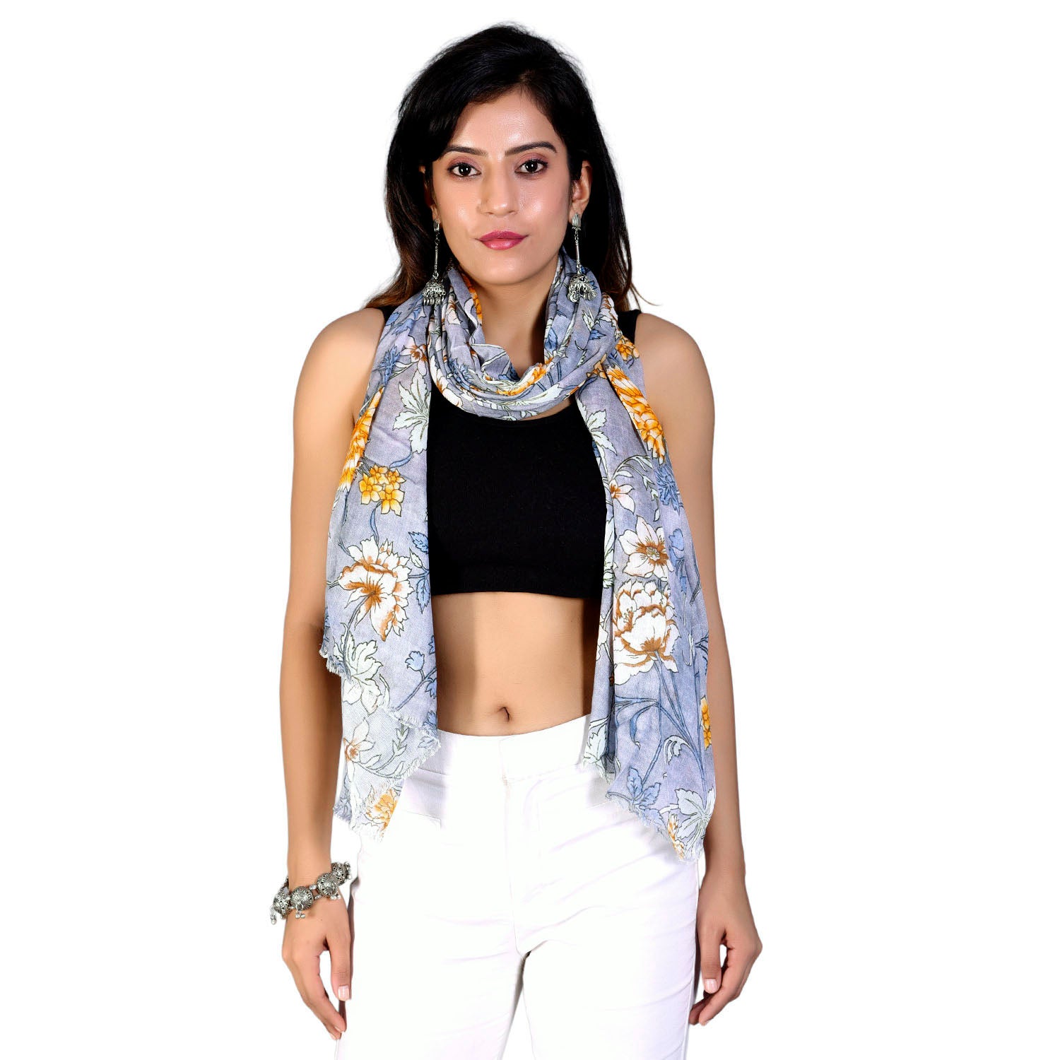 Premium Soft Quality 100% Modal Scarf Floral Print Lightweight Wraps MMD401