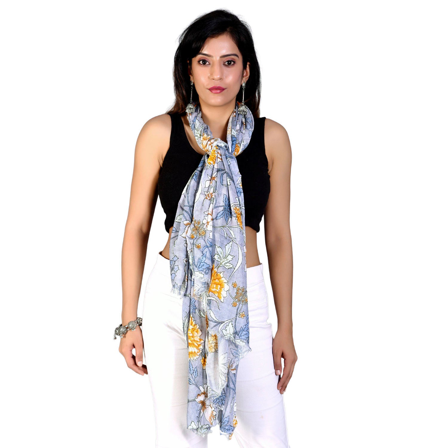 Premium Soft Quality 100% Modal Scarf Floral Print Lightweight Wraps MMD401