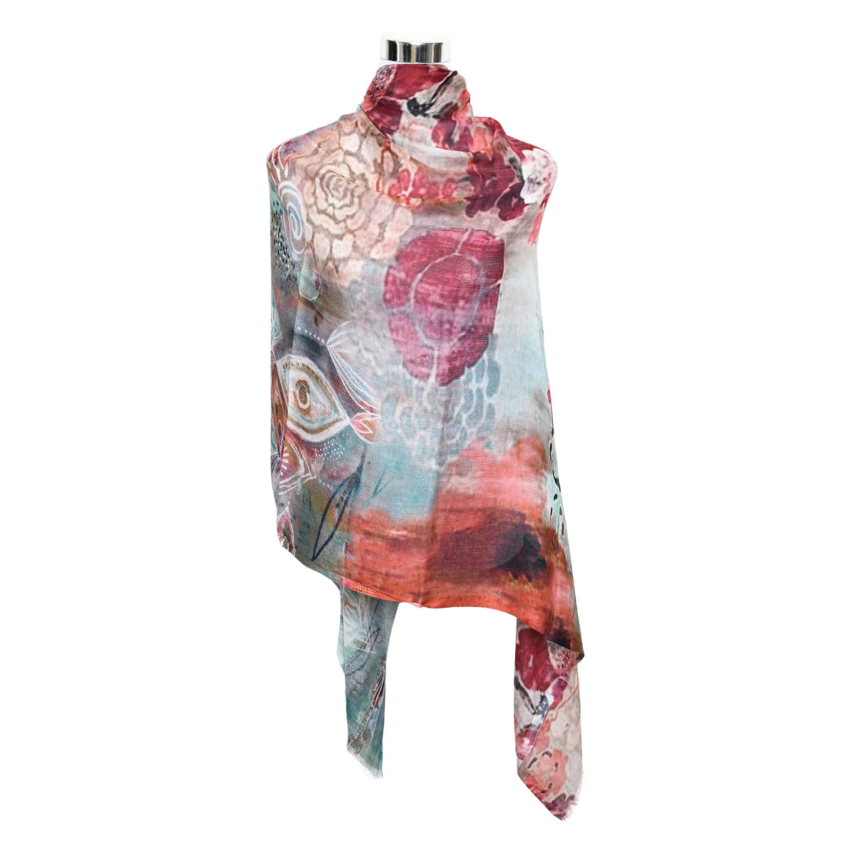 Premium Soft Quality Floral Printed Modal Scarf Lightweight Wraps MMD414