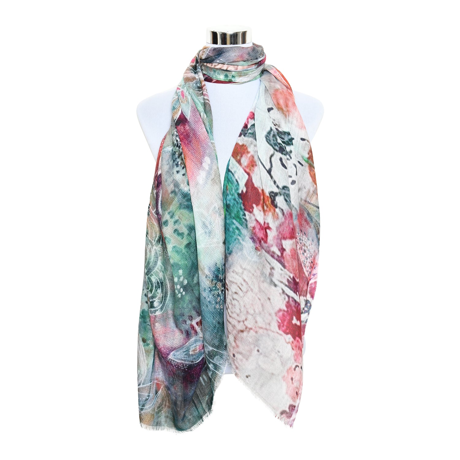 Premium Soft Quality Floral Printed Modal Scarf Lightweight Wraps MMD414