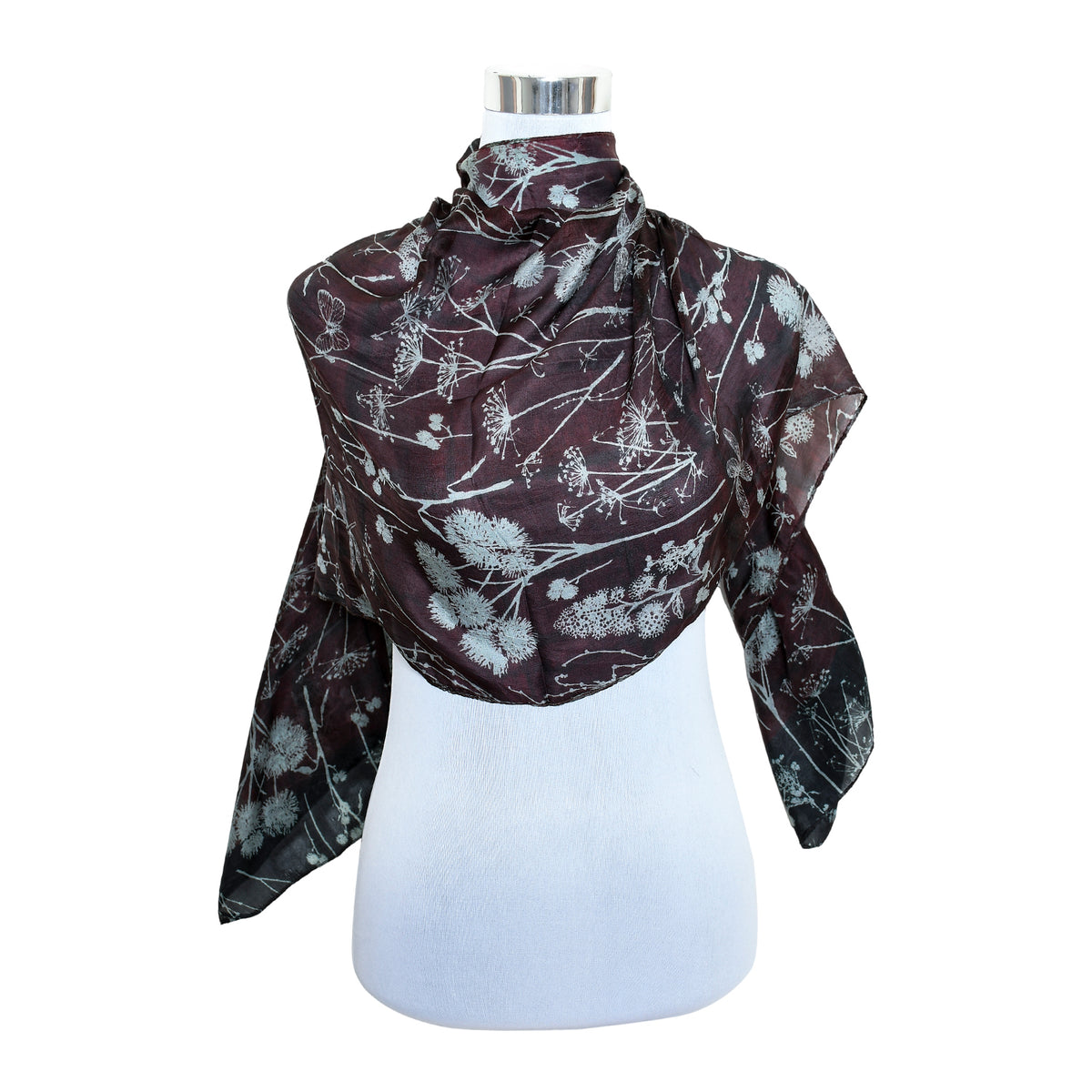 Premium Quality Printed Floral Scarf 100% Cashmere Wool Lightweight MSL201