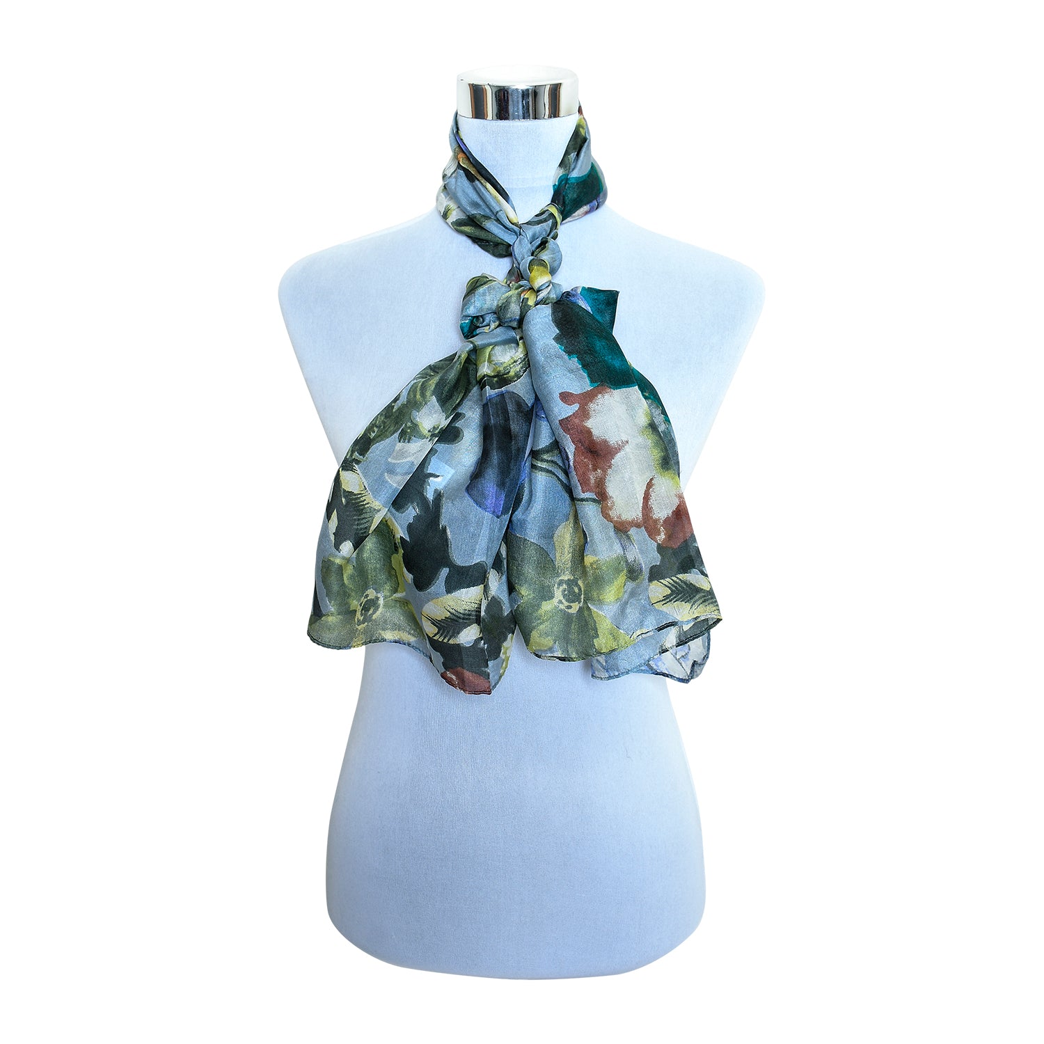 Premium Quality Printed Floral Scarf 100% Cashmere Wool Lightweight MSL202