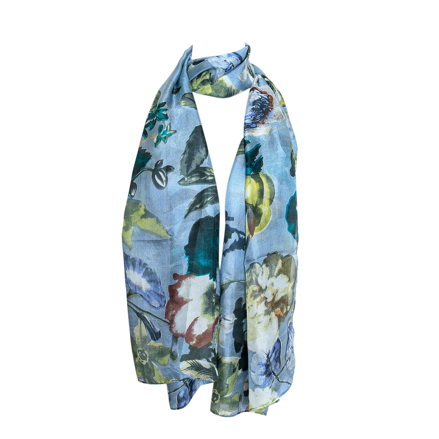 Premium Quality Printed Floral Scarf 100% Cashmere Wool Lightweight MSL202