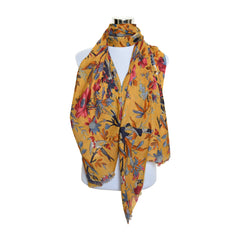 Premium Quality Printed Floral Scarf 100% Cashmere Wool Lightweight MWL304