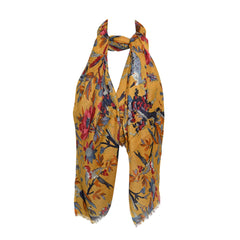 Premium Quality Printed Floral Scarf 100% Cashmere Wool Lightweight MWL304