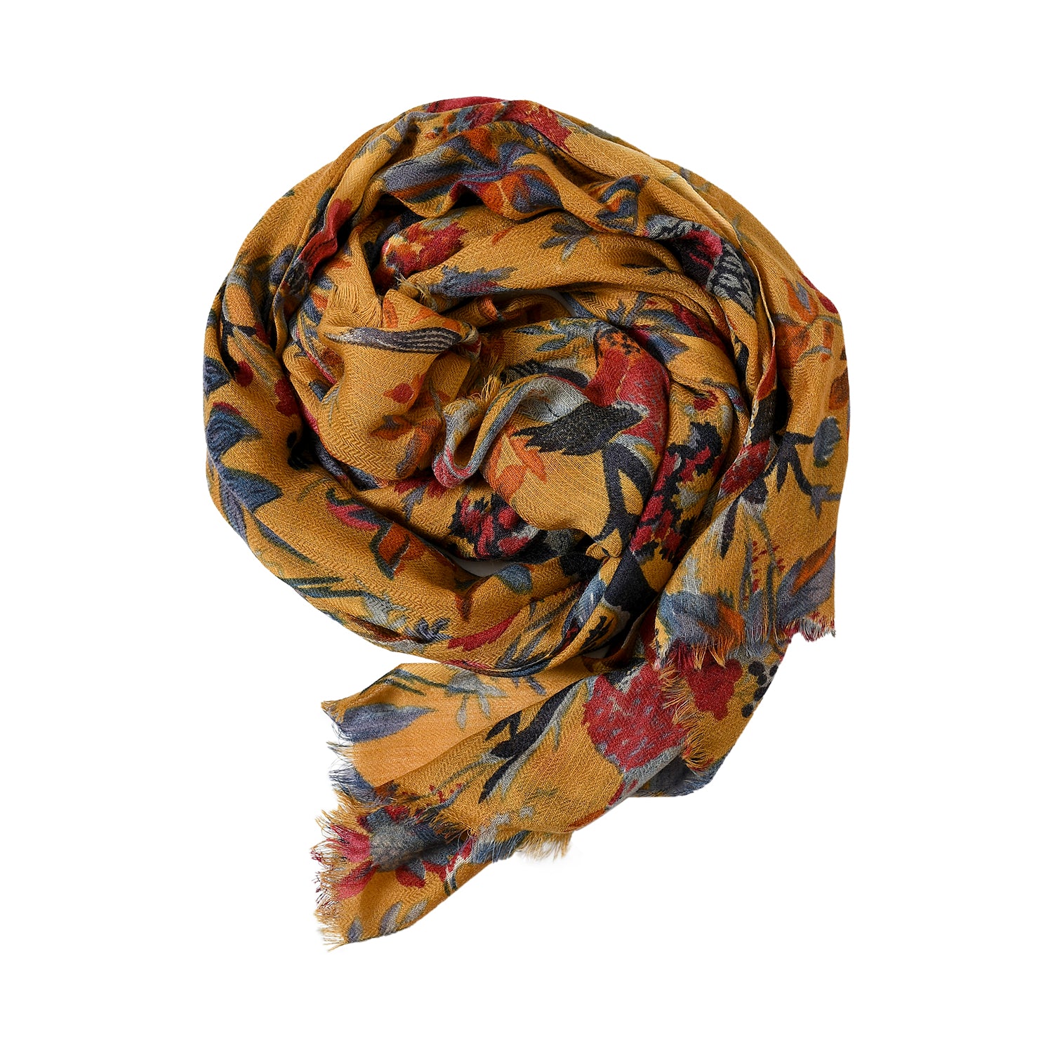 Premium Quality Printed Floral Scarf 100% Cashmere Wool Lightweight MWL304