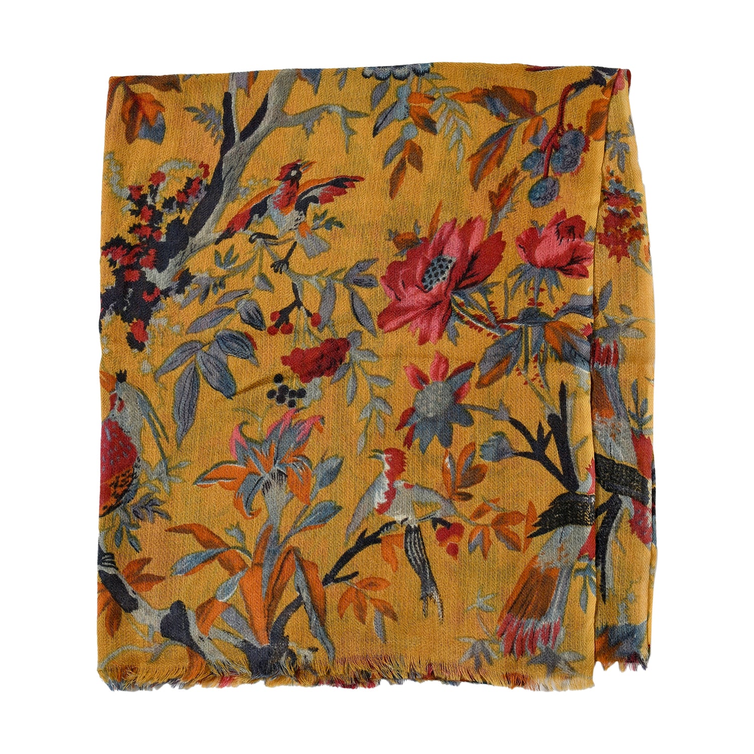 Premium Quality Printed Floral Scarf 100% Cashmere Wool Lightweight MWL304